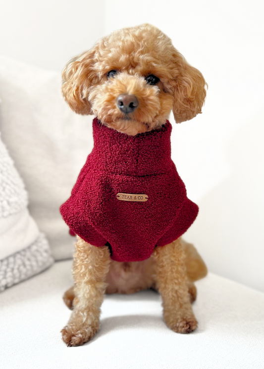 Teddy Bouclé Jumper (Cherry Red)