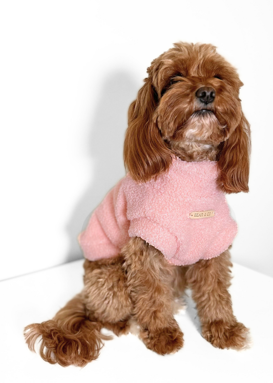Teddy Bouclé Jumper (Baby Pink)