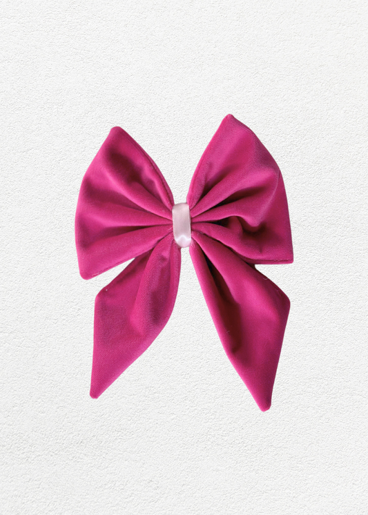 Bow - Plush Fushia Velvet