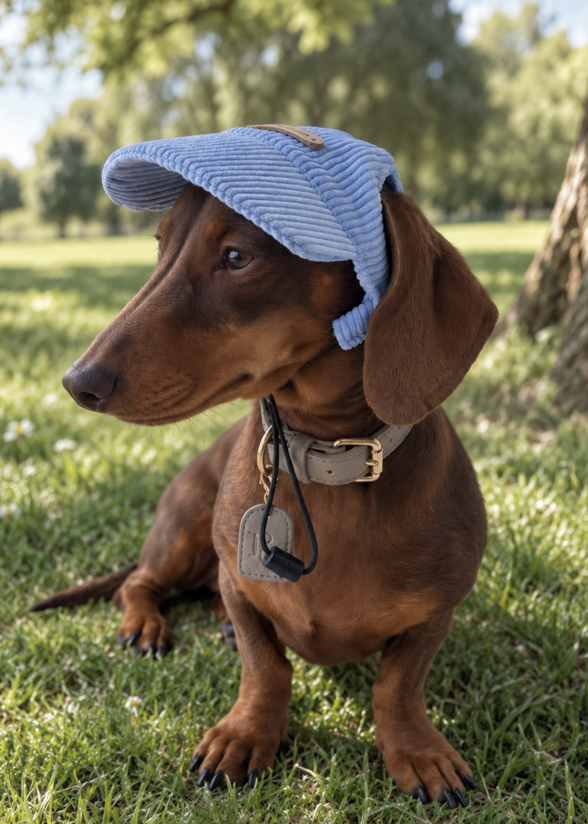 Corduroy Dog Cap – Blue