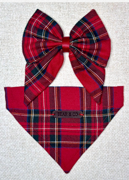 Bandana & Bow - Tartan