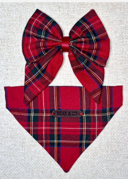 Bandana & Bow - Tartan
