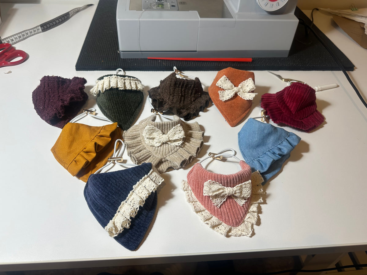 Custom Puppy Bandanas & lace collar bibs