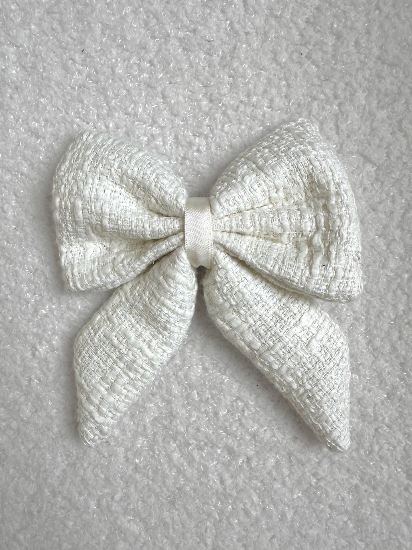 Sailor Bow - White Tweed