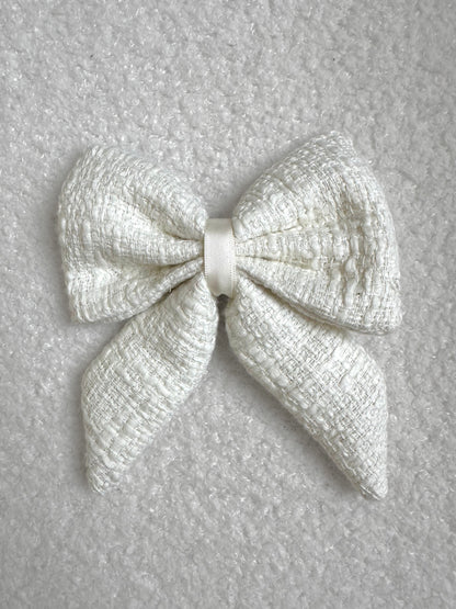 Sailor Bow - White Tweed