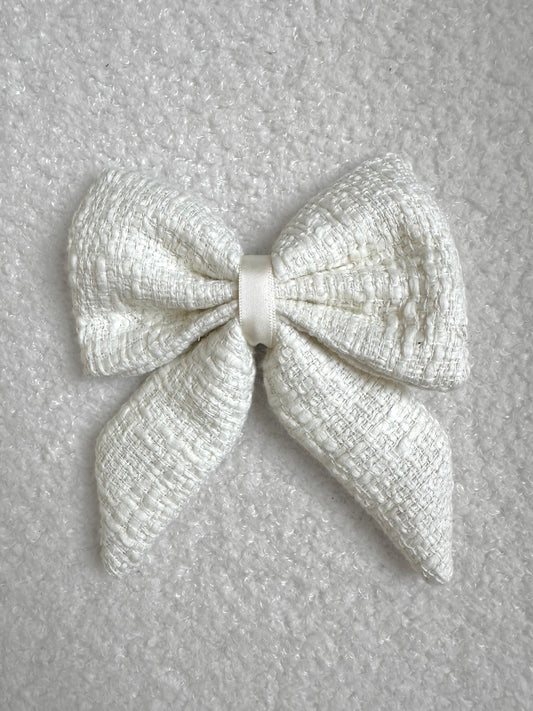 Sailor Bow - White Tweed